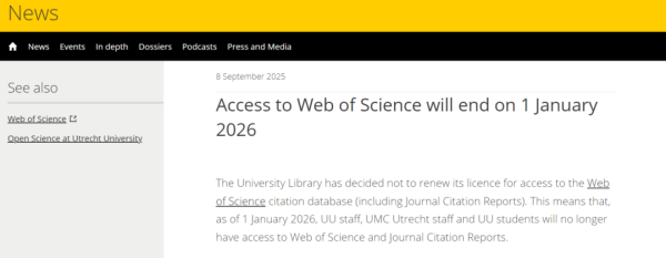 高升网 又一知名大学停用 Web of Science
